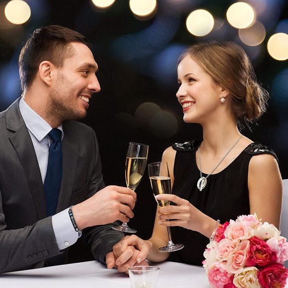 8 Pieces Couples Necklace Bracelet Matching Bracelets Set for Women Men,… - Picture 5 of 8